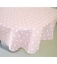 Round Tablecloth 48" Pink and White Polka Dot