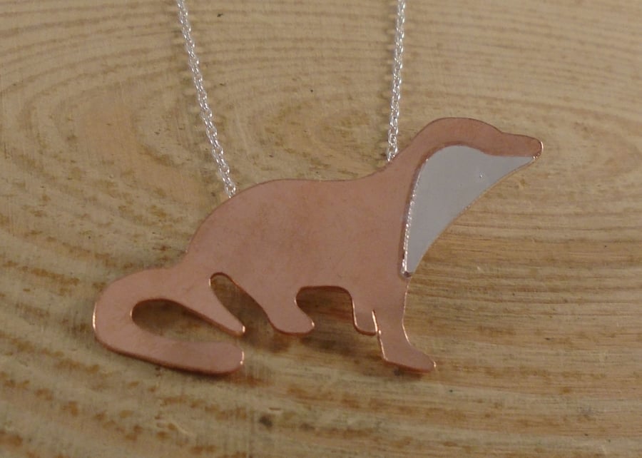 Copper and Sterling Silver Otter Necklace