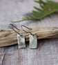 Recycled Silver Fern Leaf Pattern Drop Earrings, Botanical Leaf Earrings - Image 7
