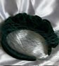 Eimile - Deep Emerald Green Velvet  Fascinator with Birdcage Veiling - Image 2