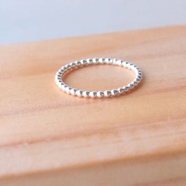 Bubble Silver Band Ring. 1.5mm Thick Silver Ring, Dots Ring