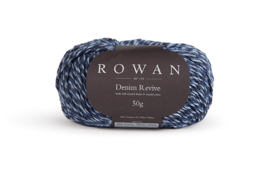 Rowan Yarns 'Denim Revive - Indigo 223' 95% Recycled Cotton 50g Ball