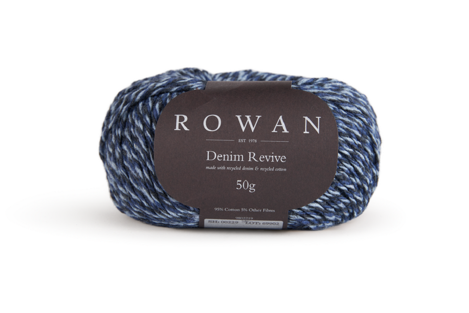 Rowan Yarns 'Denim Revive - Indigo 223' 95% Recycled Cotton 50g Ball