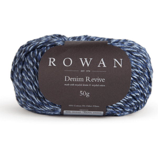 Rowan Yarns 'Denim Revive - Indigo 223' 95% Recycled Cotton 50g Ball