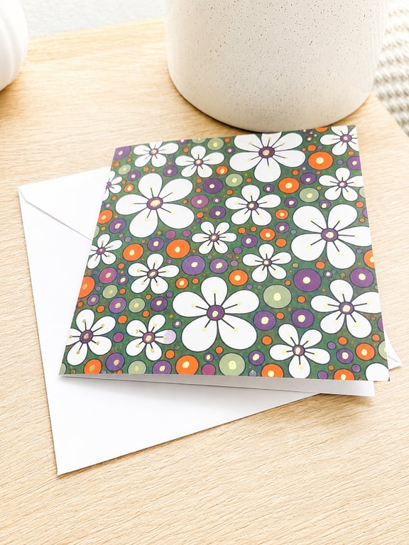 Doodle flowers card 