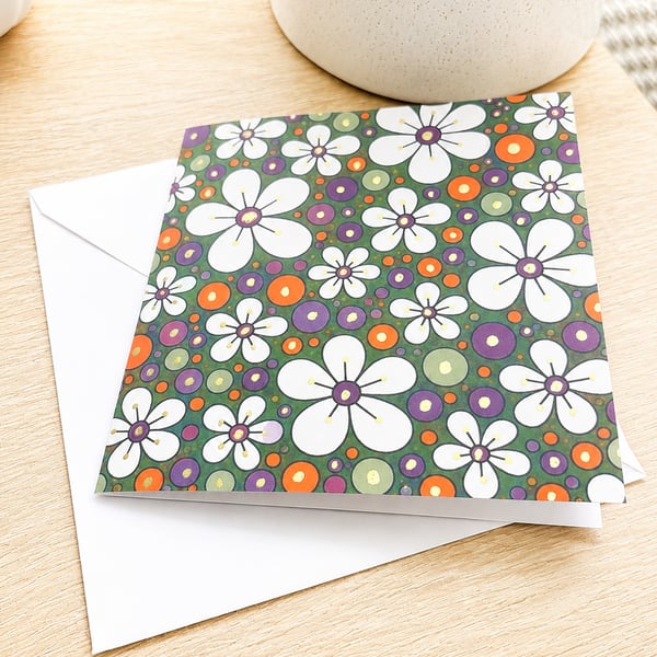 Doodle flowers card 
