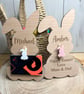 Personalised Engraved Wooden Easter Bunny Gift Card Or Money Holder...
