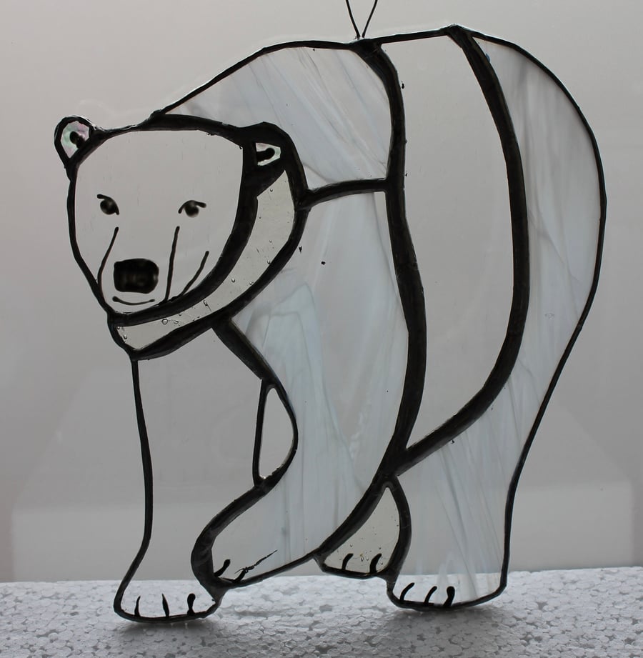 Stained Glass Polar Bear hanging