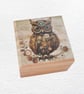 Owl: Decorated Wooden Ring Trinket Box 7cm & Hanging Heart - Image 2