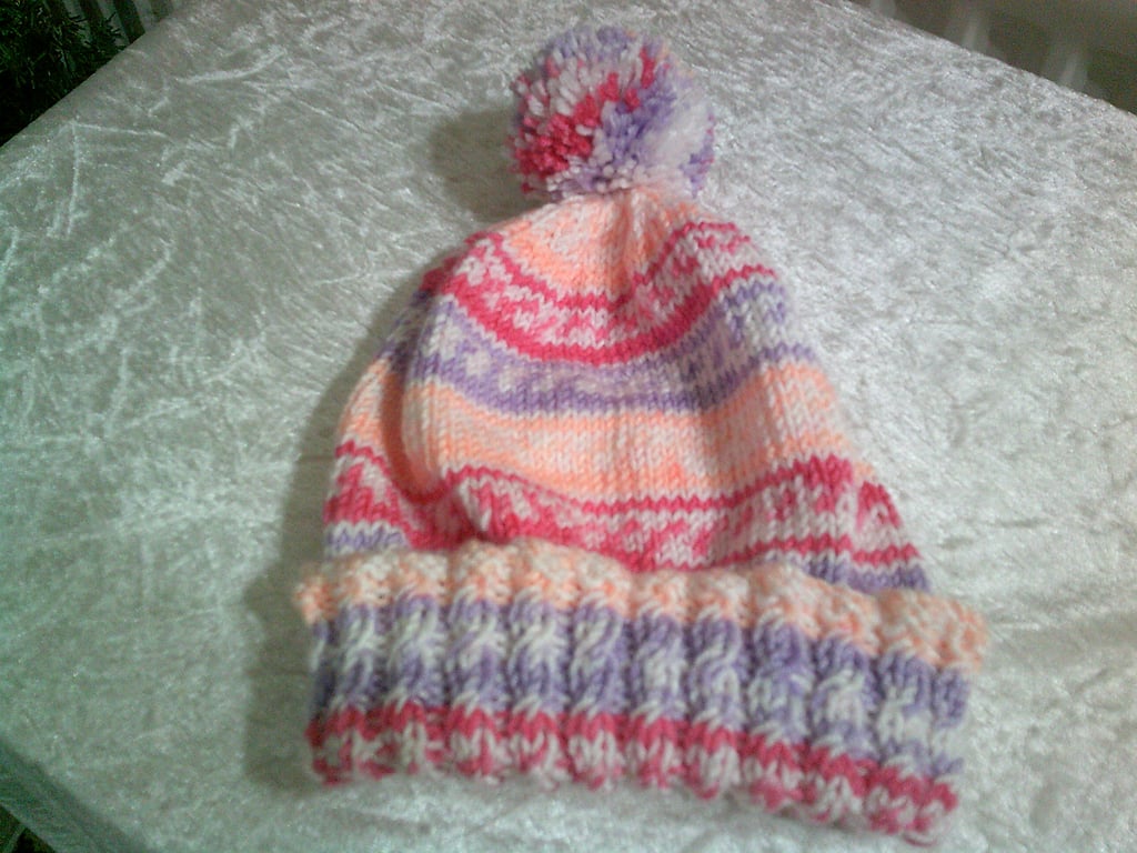 Multi Colour Child's Bobble Hat