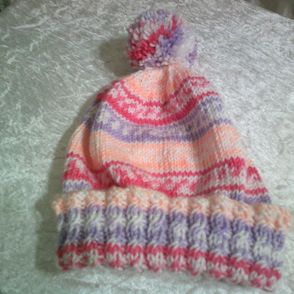 Multi Colour Child's Bobble Hat