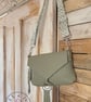 Olivia - Sage Green Leather Crossbody Bag - Sustainable & Eco Friendly - Image 3