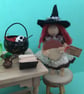 Tiny Autumn Witch Doll Decoration, Halloween Witch Core Ornament, Autumn Decor - Image 2