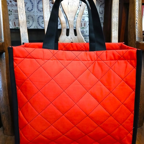 Bags, Small Lightweight Shopper in,Orange and Black