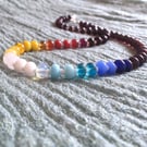 Heat gradient rondelle necklace