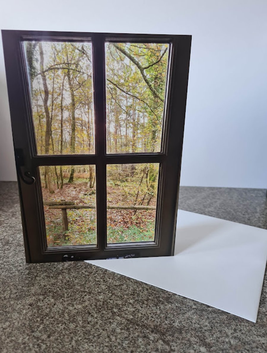 Blank card "Woodland Window Scene"