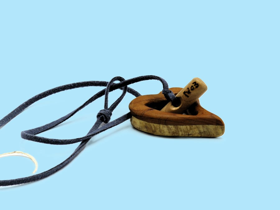 Yew & Beech Pierced Heart pendant. SKU-N03