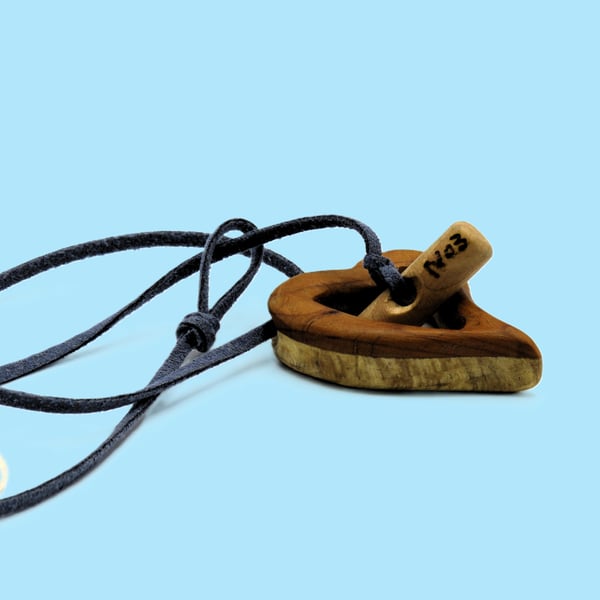 Yew & Beech Pierced Heart pendant. SKU-N03