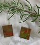 Rich Earthy Stainless Steel Post Earrings. - Image 1