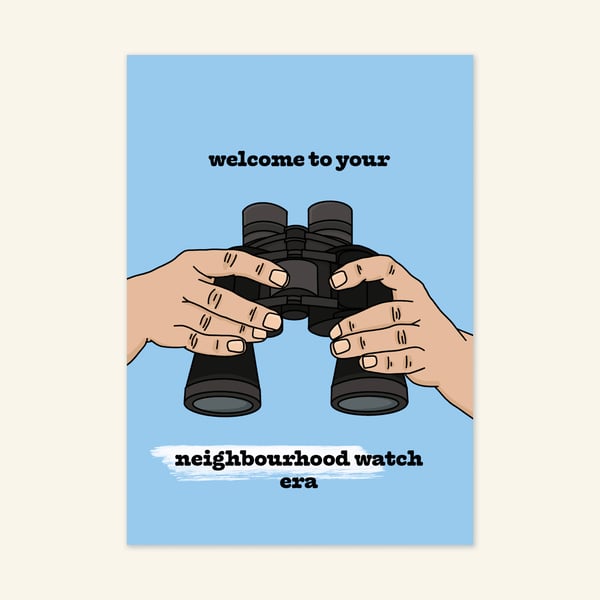 Neighbourhood Watch Era Birthday Card With Badge