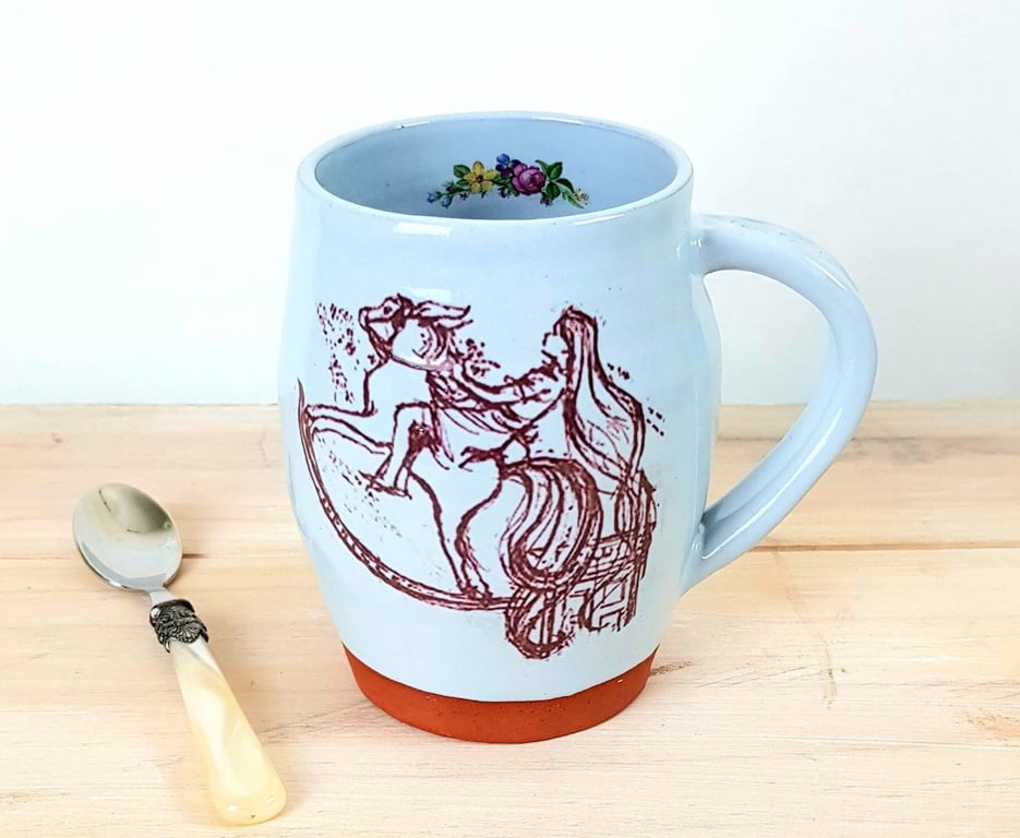 Handmade Rocking horse mug with quotation