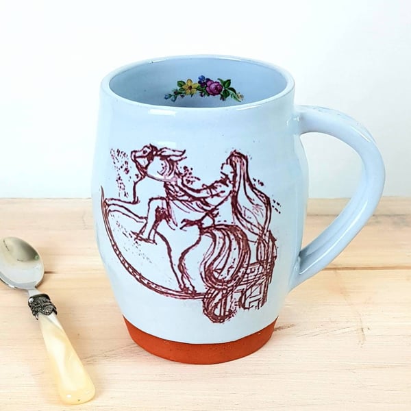 Handmade Rocking horse mug with quotation