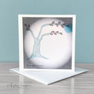 Small Square Blank Card - Sheltering Tree with Moon - Summer