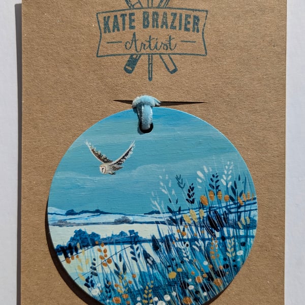 Unique Hand Painted Wooden Decorations. BARN OWL