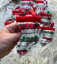 Christmas Stocking decoration - Red & Green. Handwoven in Wales - Image 1