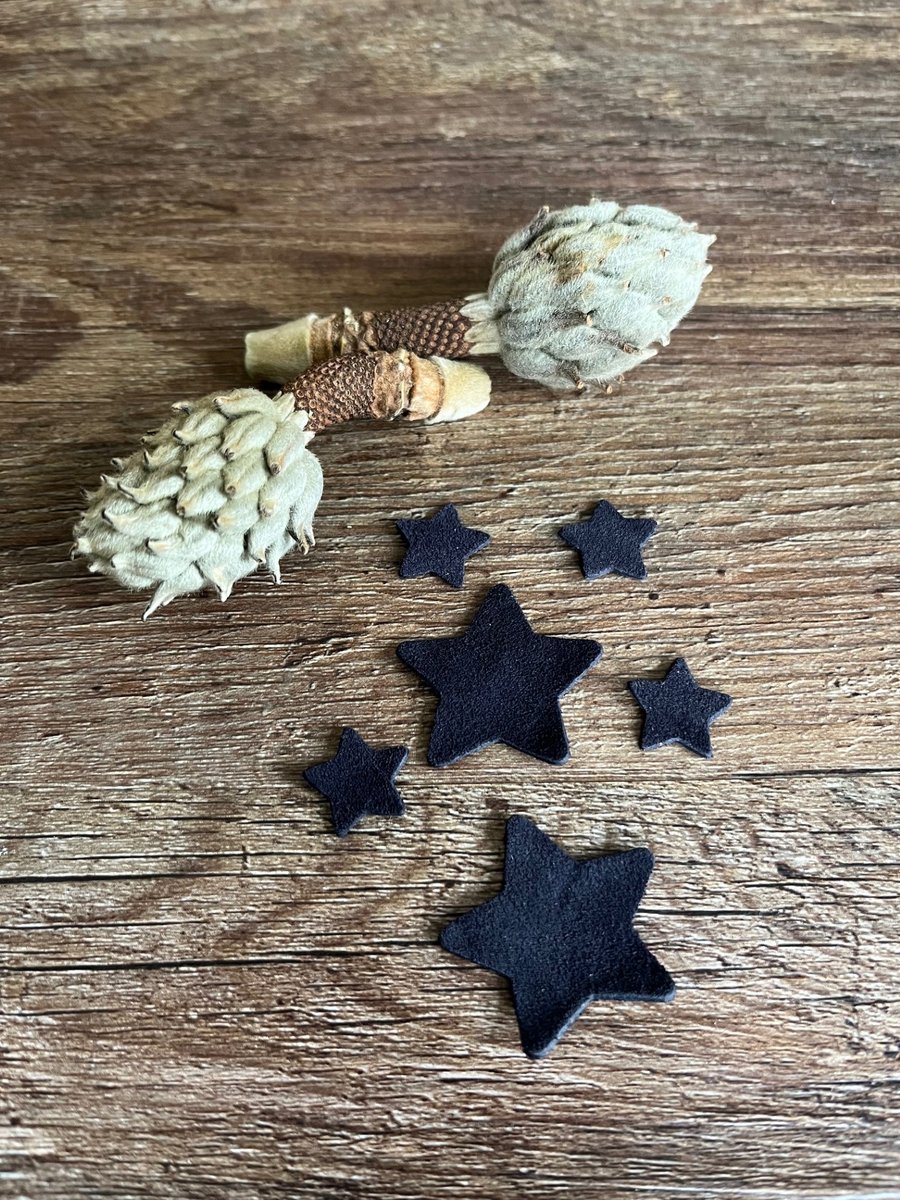 Suede Stars, Die Cut Outs for Crafting and DIY Projects, Craft supplies