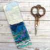 Embroidered up-cycled seascape bookmarks