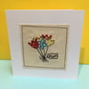Mother's Day Card - Birthday Card for a Mum - Embroidered