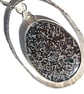 Dinosaur Bone Oval Necklace Recycled Sterling Silver Handmade Jewellery Gift - Image 1
