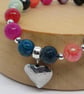 Multi-coloured Agate stretch bracelet - Image 6