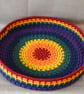 Rainbow Dreams Macrame Coiled Cat Basket