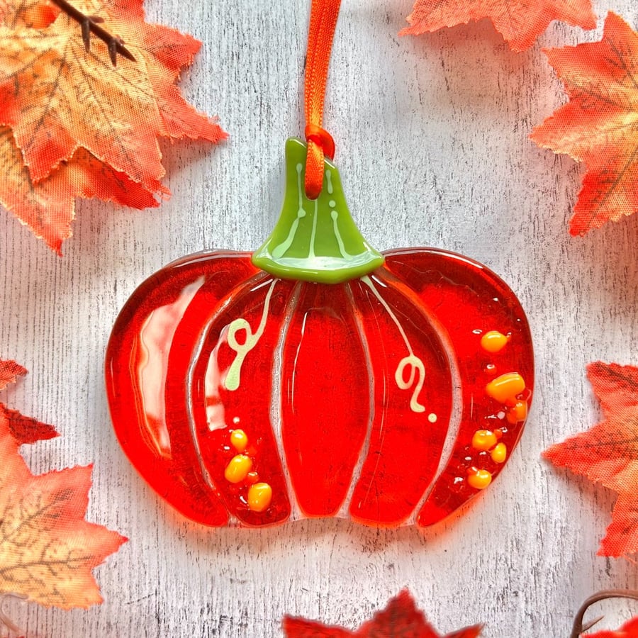 Image of Fused Glass Pumpkin