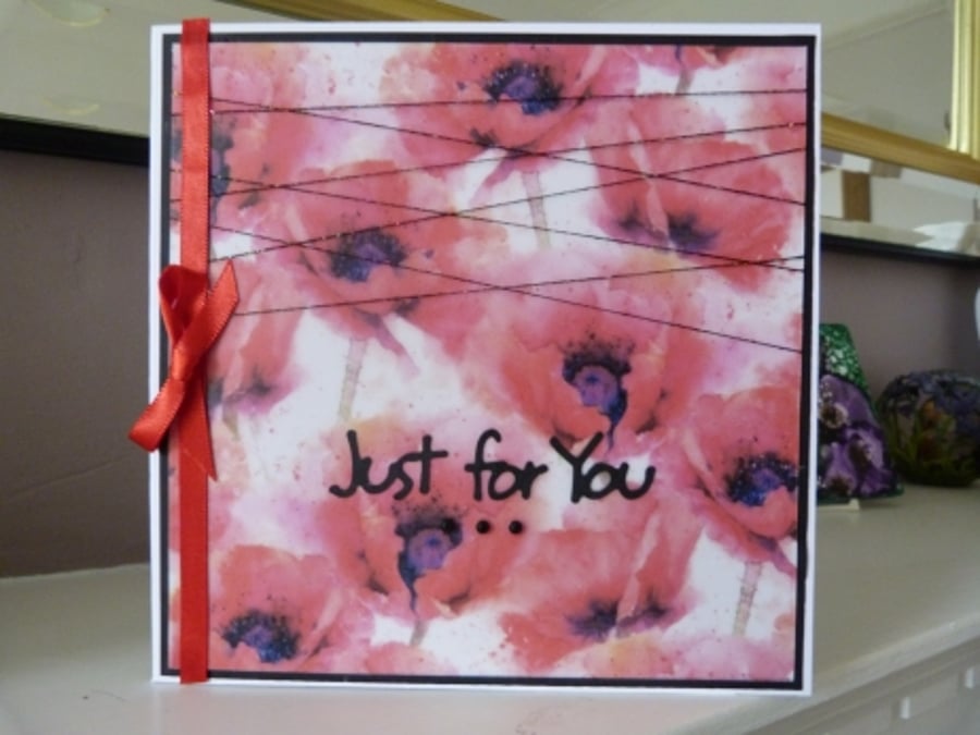 Multi Poppy Vellum Birthday Card Folksy