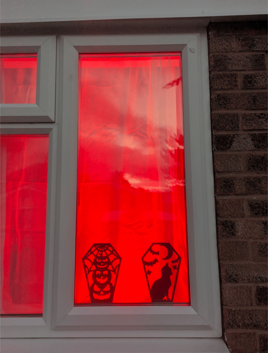 Halloween Coffin Window or Wall Signs - Set of 2