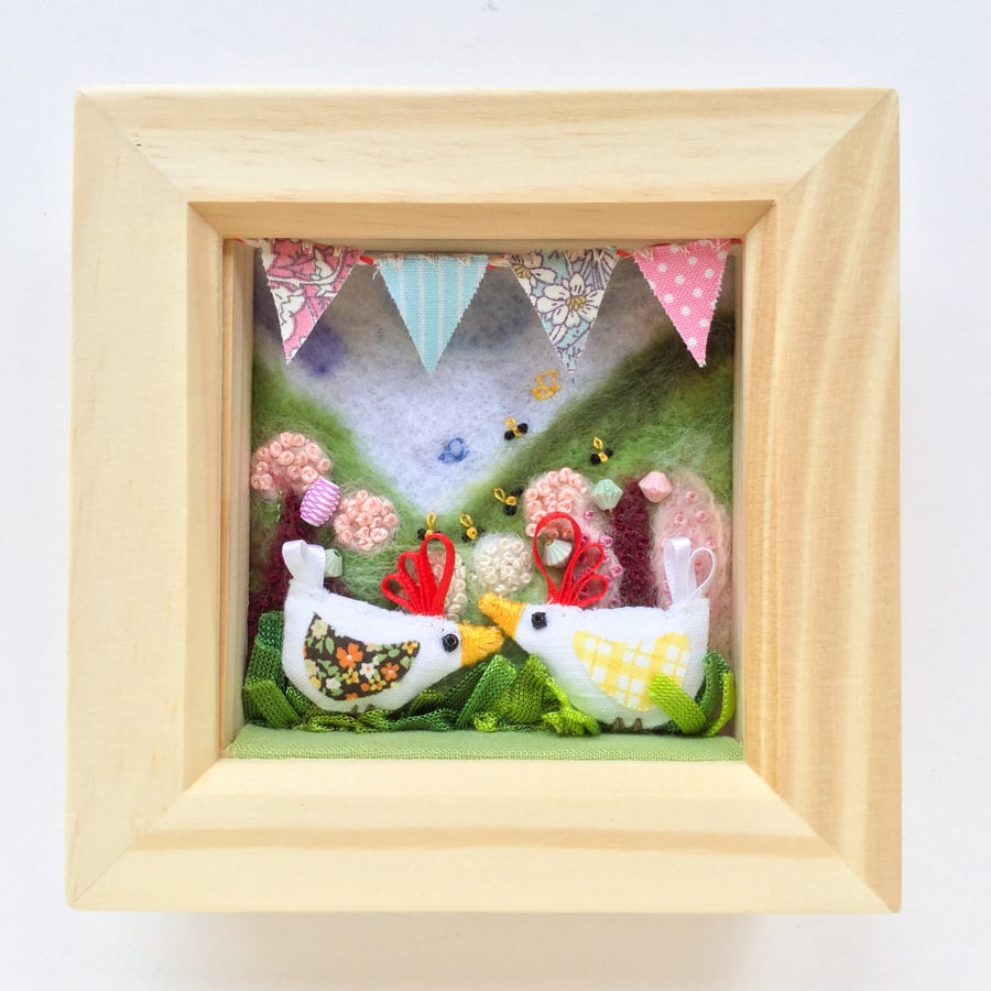 Shadow box frame square “Hill billy chicks”