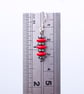 Hematite and Red bead sterling silver earrings - Image 2