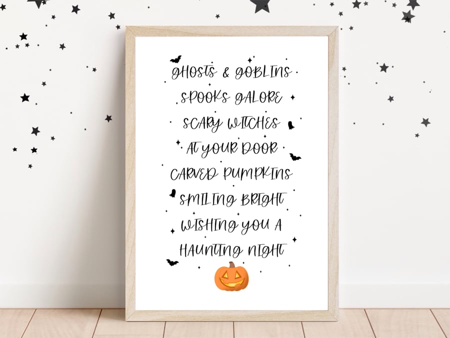 Halloween Quote Decor, Spooky Art Print, Autumn Decorations, Fun Pumpkin Print.