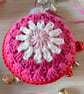 Crochet Christmas Baubles Set of 3 - Shades of Pink - Tree Decorations - Image 5