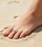 Silver Toe Ring with Gold Heart, Sterling Silver toe ring, adjustable toe ring,  - Image 5