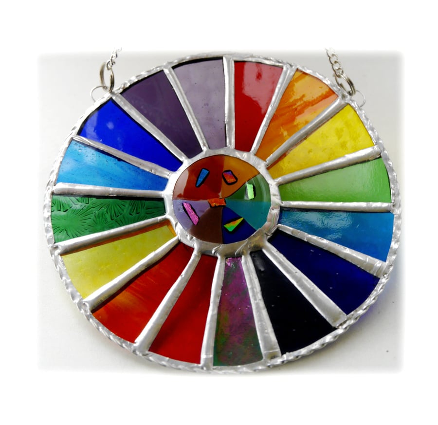 BLESMA AUCTION Summer Solstice Rainbow Suncatcher Stained Glass Handmade 025