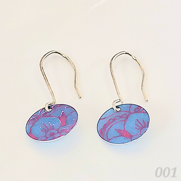 001 - Handmade Aluminium and Silver Reversible Earrings
