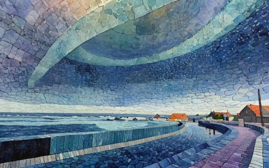 A4 Print Abstract View of Well Creek Nordelph Norfolk 