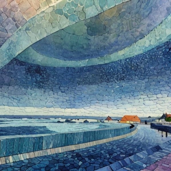 A4 Print Abstract View of Well Creek Nordelph Norfolk 