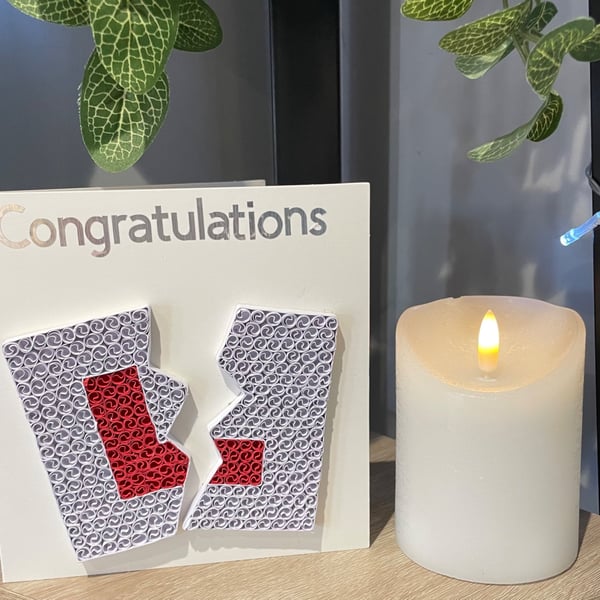 Passed! Driving test quilled card