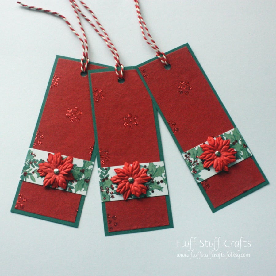 Handmade Christmas gift tags - pack of 3
