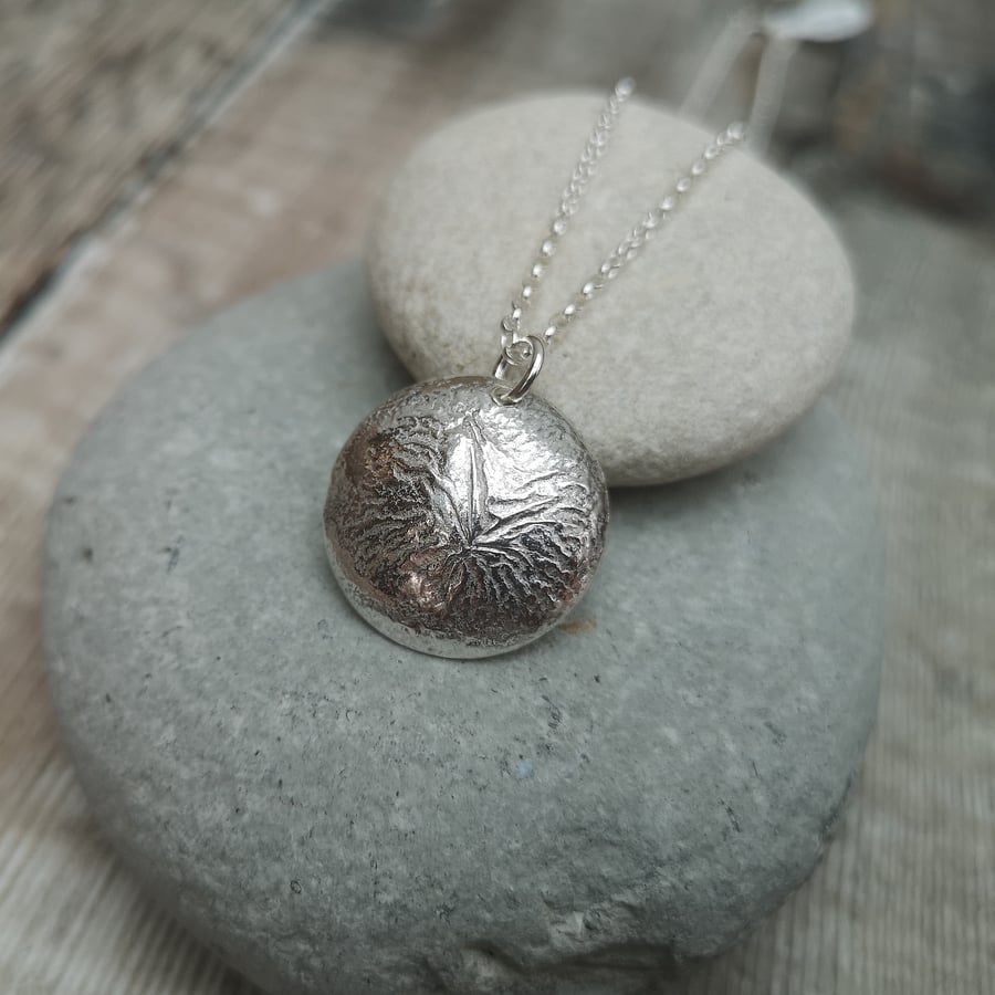 Sterling Silver Reticulated Melted Silver Organic Textured Necklace